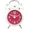 Reloj despertador vintage blanco y fucsia 7,4x5xh12cm