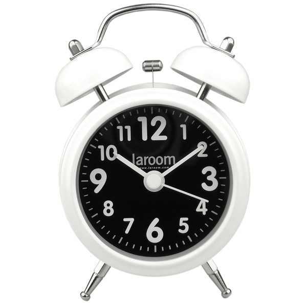 Reloj despertador vintage blanco y negro