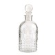 Botella cristal transparente tallado arabesco con tapa