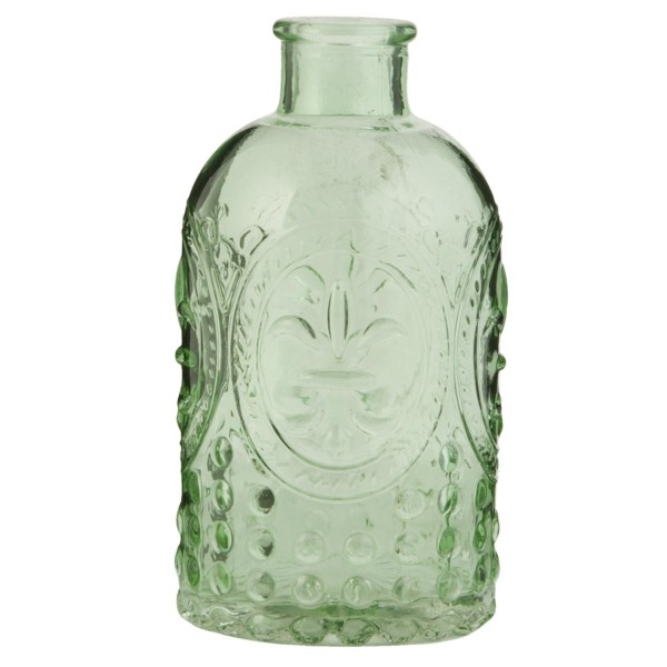 Botella cristal tallado verde 