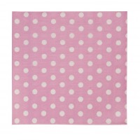 Pink paper napkins with white polka dots 