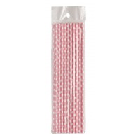 Paper straws pink with white dots
