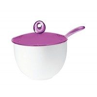 Purple Feeling sugar porcelain pot with spoon Guzzini