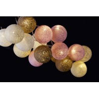 Garland wire led balls pastel colored