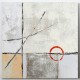 Lienzo cuadro imagen abstracta tonos beige y círculo rojo 60x60 cm 2 modelos