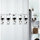 Cortina baño PVC Beagle blanco y negro 180x200 cm