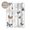 Cortina de baño blanca poliester estampado de mariposas 180x200 cm