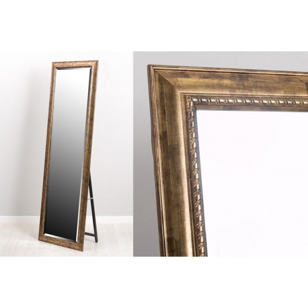 Espejo resina con soporte dorado 40x150 cm 58x168 cm