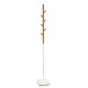 Perchero de pie en bambu y metal blanco 176 cm