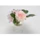Ramo de flores en jarrón cristal forma de copa 14x20cm