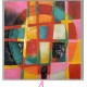 Lienzo cuadro imagen abstracta tonos rosas, rojos y amarillos 80x80 cm 2 modelos