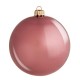 Bola árbol de Navidad cristal lisa rosa brillante 10 cm