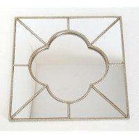 Espejo cuadrado resina champagne marco fino arabesco 60x60cm