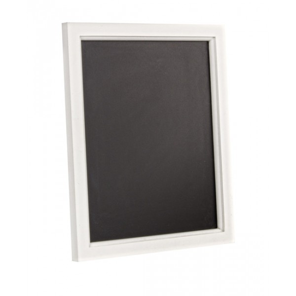 Pizarra con marco blanco rectangular 30x34 cm