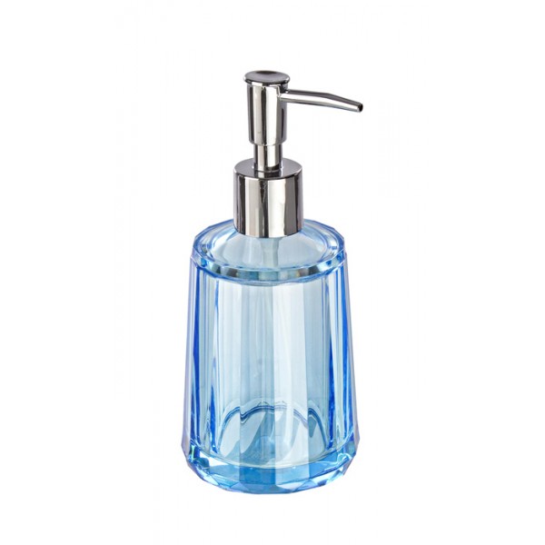 Dispensador de jabón baño acrílico azul Ø8x16,5h cm