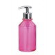 Dispensador de jabón baño redondo cristal rosa