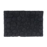Alfombra baño algodón relieve piedras negro 50x80cm