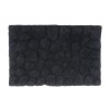 Alfombra baño algodón relieve piedras negro 50x80cm