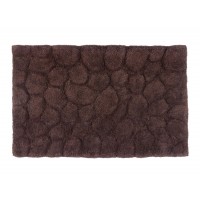 Alfombra baño algodón relieve piedras marrón 50x80cm