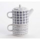Tea for one porcelana blanca y azul en estuche regalo 320ml