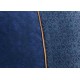 Cojín cuadrado con relleno azul y cobre con pompones 40x40cm