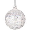 Bola árbol de Navidad cristal relieve Glamour 8cm