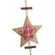 Adorno colgante Navidad en madera estrella 10,5x42cm