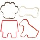 Set 4 cortadores metálicos Mascota: Huella De Perro, Hueso, Casa De Perro Y Perro Wilton