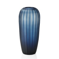 Jarrón florero cristal translucido azul 12x32,5cm