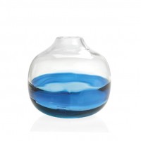 Jarrón florero vidrio degradado azul Twist 22x21,5h cm