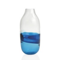 Jarrón florero vidrio degradado azul Twist 15,5x34h cm