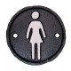Placa metálica redonda Toilette Mujer 8cm