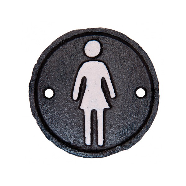 Placa metálica redonda Toilette Mujer 8cm