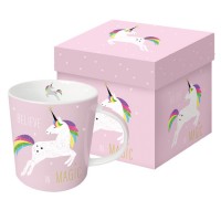 Mug decorado rosa con Unicornio Arco Iris Pink Unicorn PPD 35cl