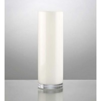 Jarrón cilíndrico cristal soplado blanco Ø10x30h cm