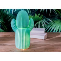 Lámpara sobremesa porcelana cactus verde claro 12x19x30h cm