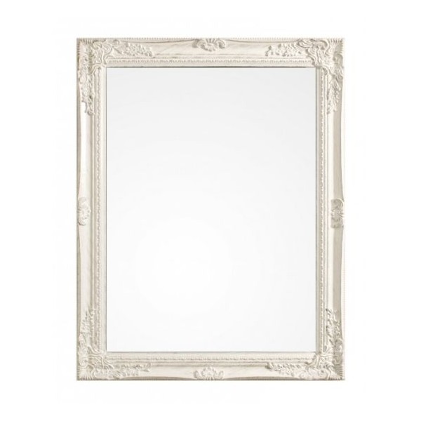 Espejo con marco blanco relieve Miro 62x82cm