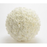 Bola de flores rosas blancas foam Ø30 cm