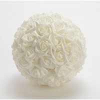 Bola de flores rosas blancas foam Ø20 cm