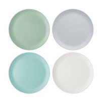 Set 4 platos llanos melamina 28cm colores pastel Colourworks Classics