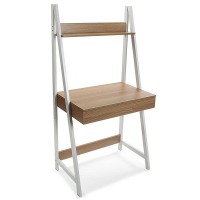 Mesa escritorio escalera con cajón y balda madera y metal 74x48x146,50h cm