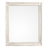 Espejo marco resina color blanco relieve clásico Miro 46x56 cm