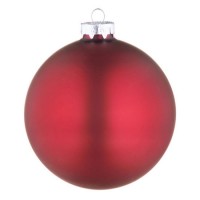 Bola árbol de Navidad cristal lisa roja opaca 10 cm
