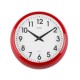 Reloj de pared marco rojo esfera blanca 30cm