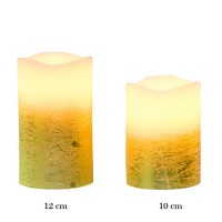 Vela led crema con base dorada 7,50x10h cm
