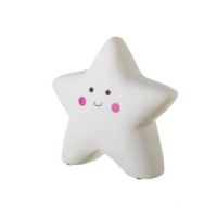 Lámpara led infantil poliresina forma de estrella blanca con carita 19x8x18,50h cm
