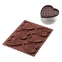 Stampo cioccolato in silicone + fresa biscotto cuore Silikomart