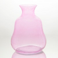 Jarrón cristal rosa con burbujas Naxos Ø23x33h cm