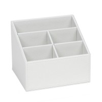 Portamandos polipiel blanco rectangular 5 espacios 16,5x13,5x13 cm