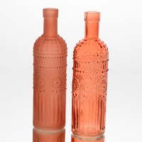 Soliflor botella cristal rosa brillo o mate Hacienda Ø6.5x25h cm